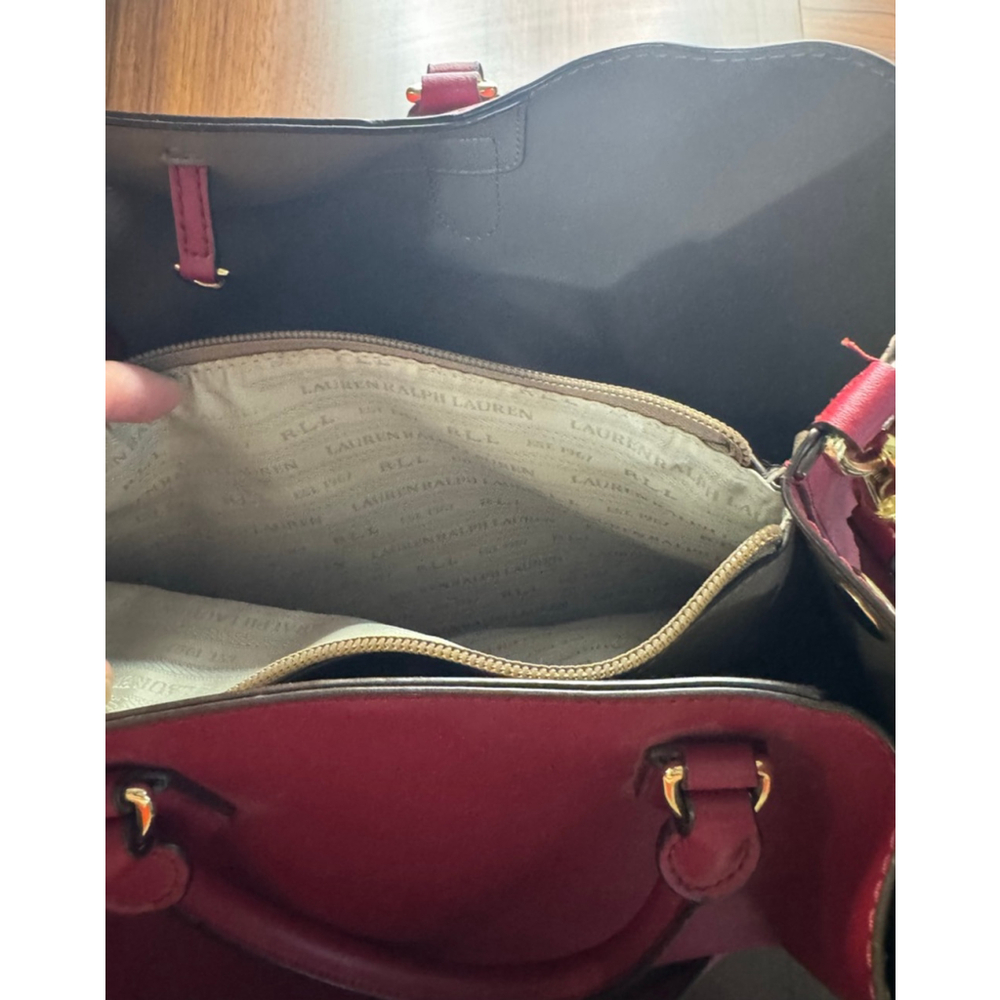 Lauren Ralph Lauren Dryden Marcy Tote in red leather - Picture 10 of 11